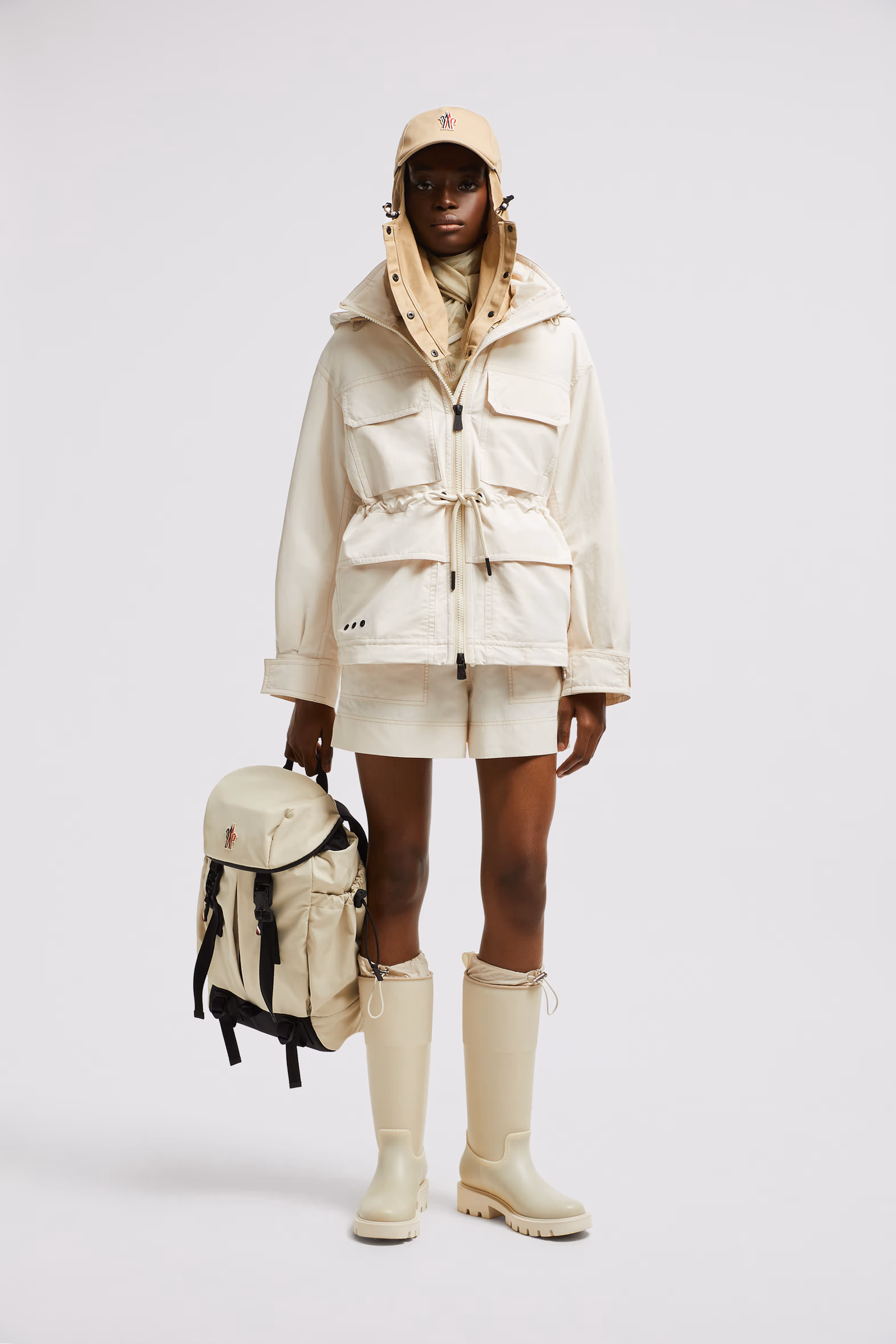 Nimba Hooded Field Down Jacket Women White Moncler 0
